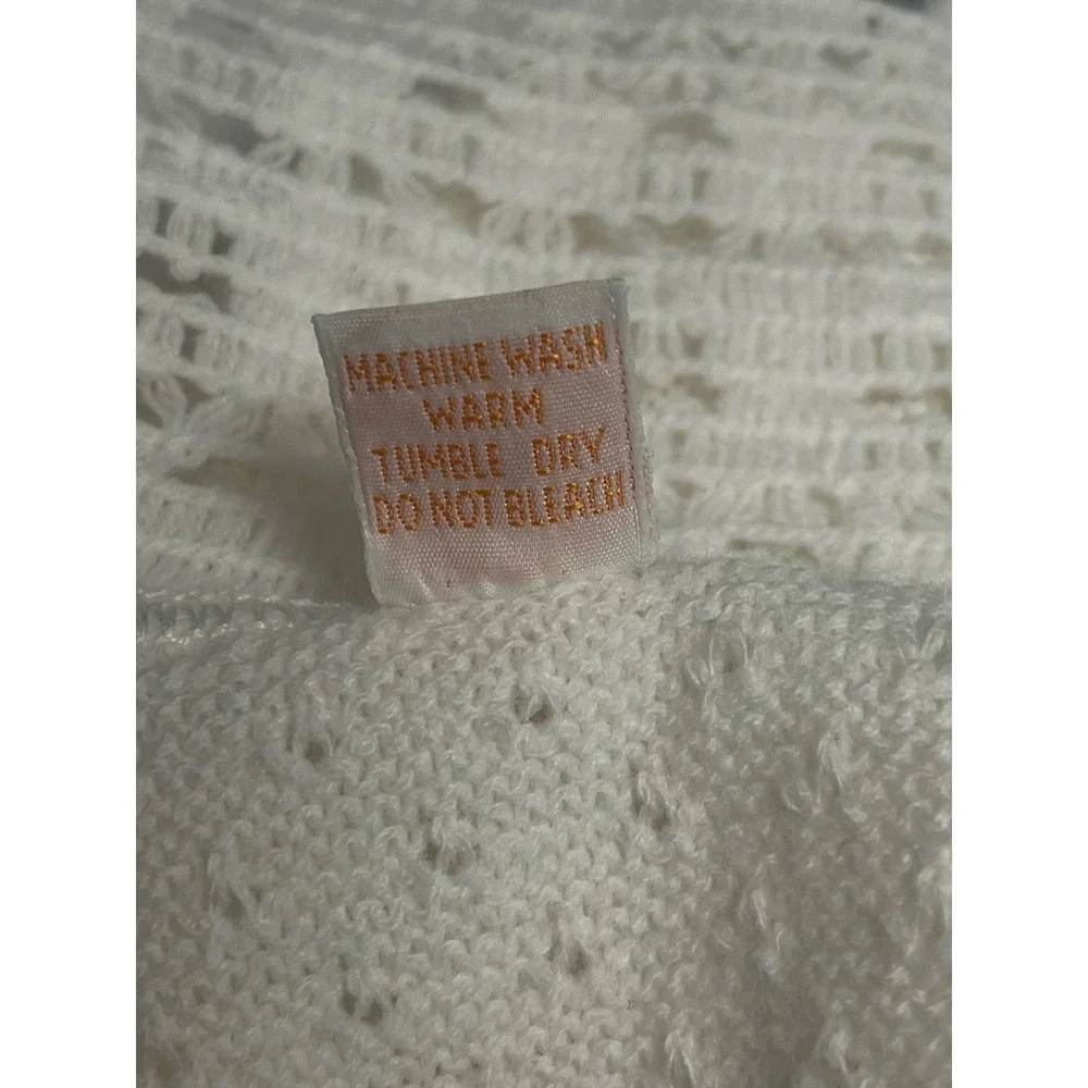 Vintage Renzo Baby Blanket‎ Lace Edged Bows Ivory Italy
